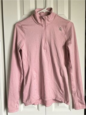 Reebok Light Pink Quarter-Zip Pullover Sweatshirt